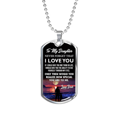 To My Daughter Necklace Dog Tag From Dad Christmas Gifts Luxury Dog Tag Silver